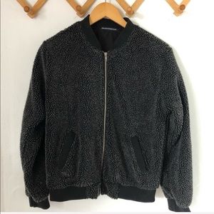 Brandy Melville fleece teddy bomber jacket